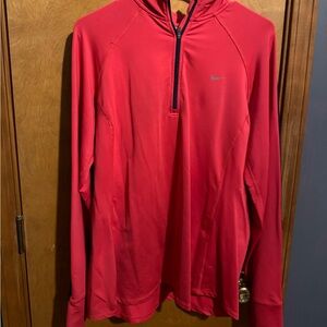 Nike Womens Dri-Fit Neon Pink 1/4 Zip Pullover XL Long Sleeve Running Top